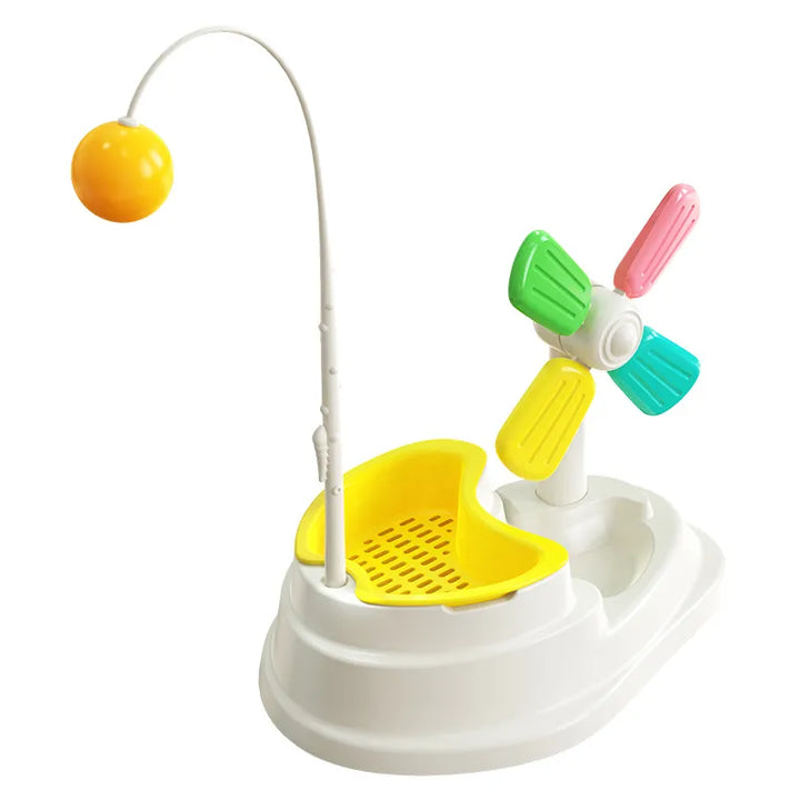Dynamic interactive windmill cat entertainment toy for stimulating play, active cats, and mental engagement.