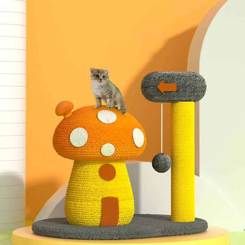 Cat scratching post & interactive play station. Protects furniture, durable for active cats & kittens.