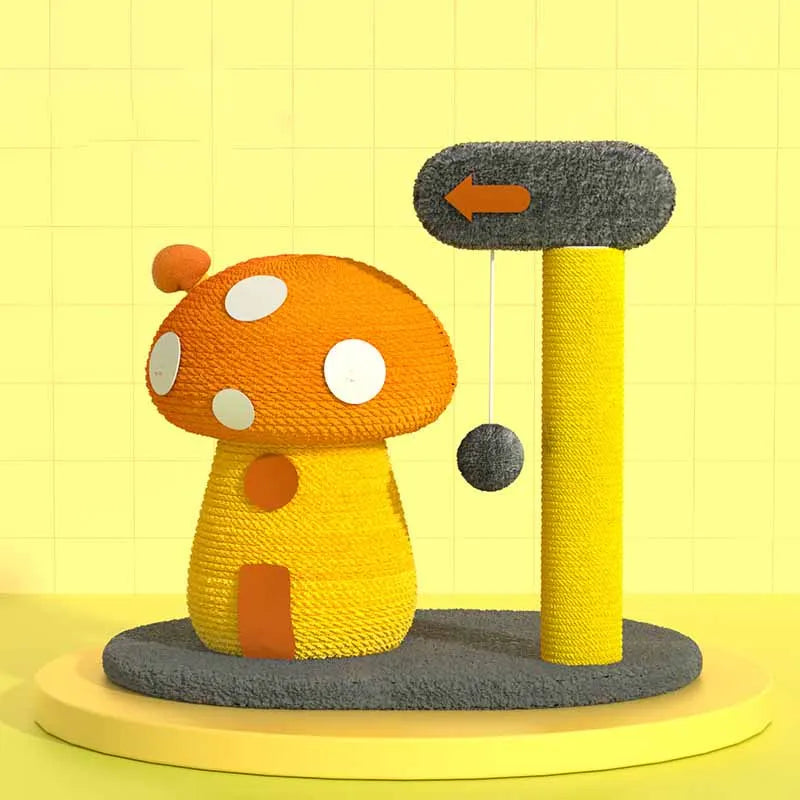 Interactive cat furniture: bird scratching post & play station. Engaging toy for energetic cats & kittens.