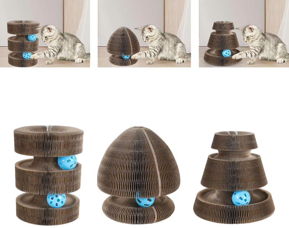 Pet supplies: interactive cat scratching tower, a fun and durable solution for claw care and play.