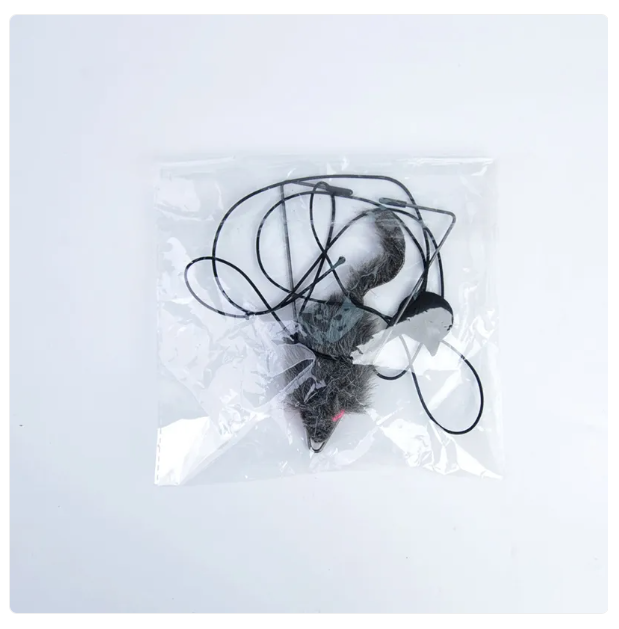 Fun cat mouse toy with long string, designed for interactive playtime and stimulating instinct.