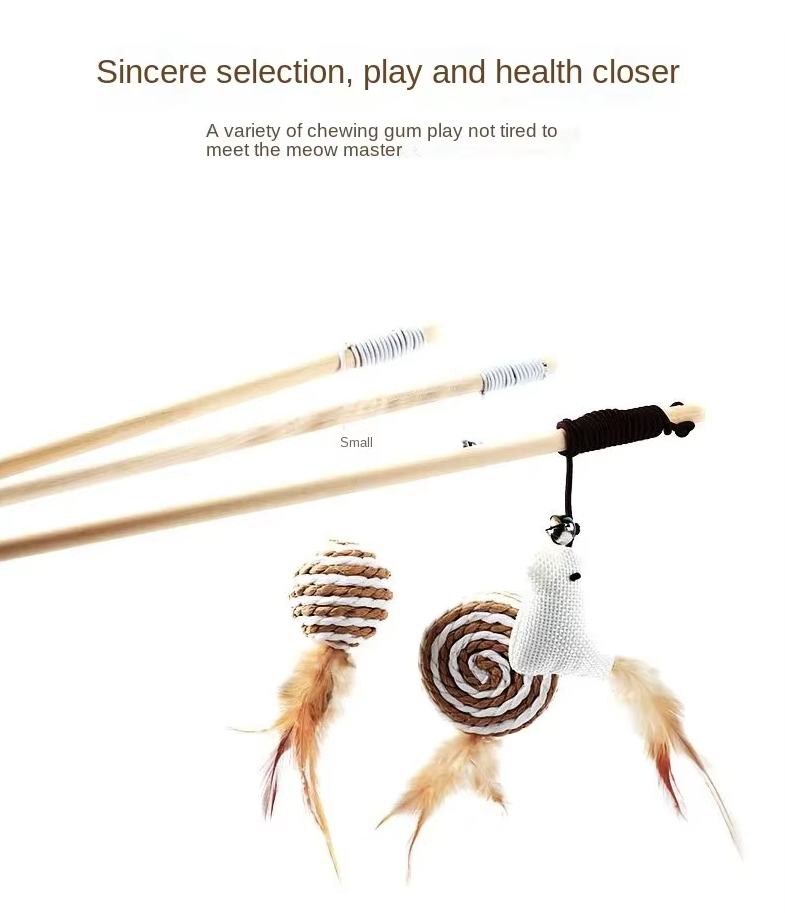 Kitten pouncing on a durable sisal ball cat toy, great for active play and natural enrichment.