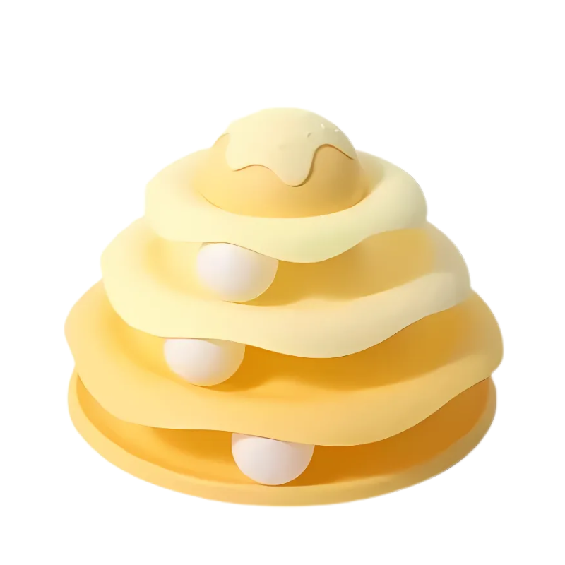 PawTornado interactive spinning cat toy tower. Promotes healthy exercise & reduces boredom for active cats.