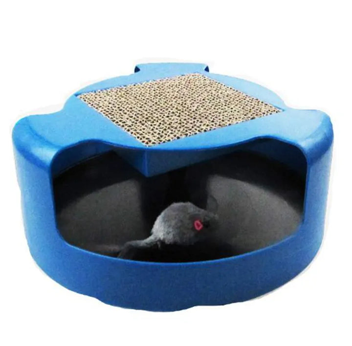 Happy cat actively playing with the interactive moving mouse toy, enjoying endless fun and pet play.