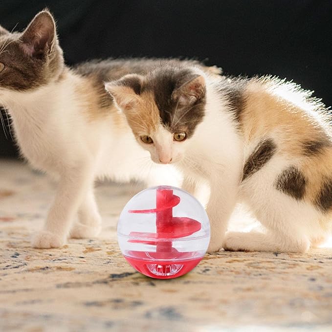 Interactive cat treat dispenser toy, a fun food ball for mental stimulation, play & boredom relief.