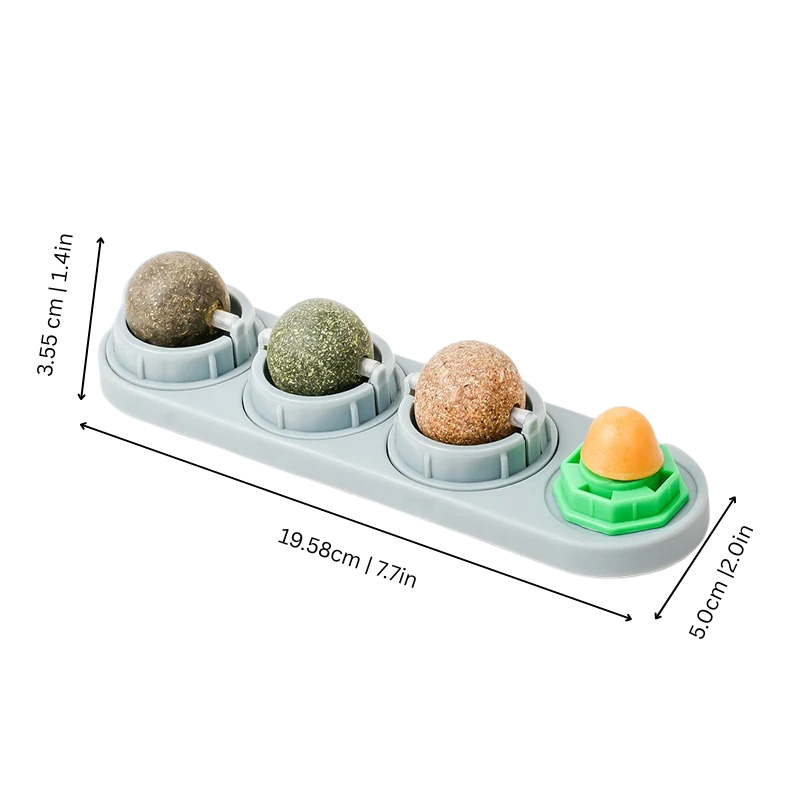 Wall-mounted catnip toy for endless feline entertainment & dental health. Interactive pet enrichment for cats.