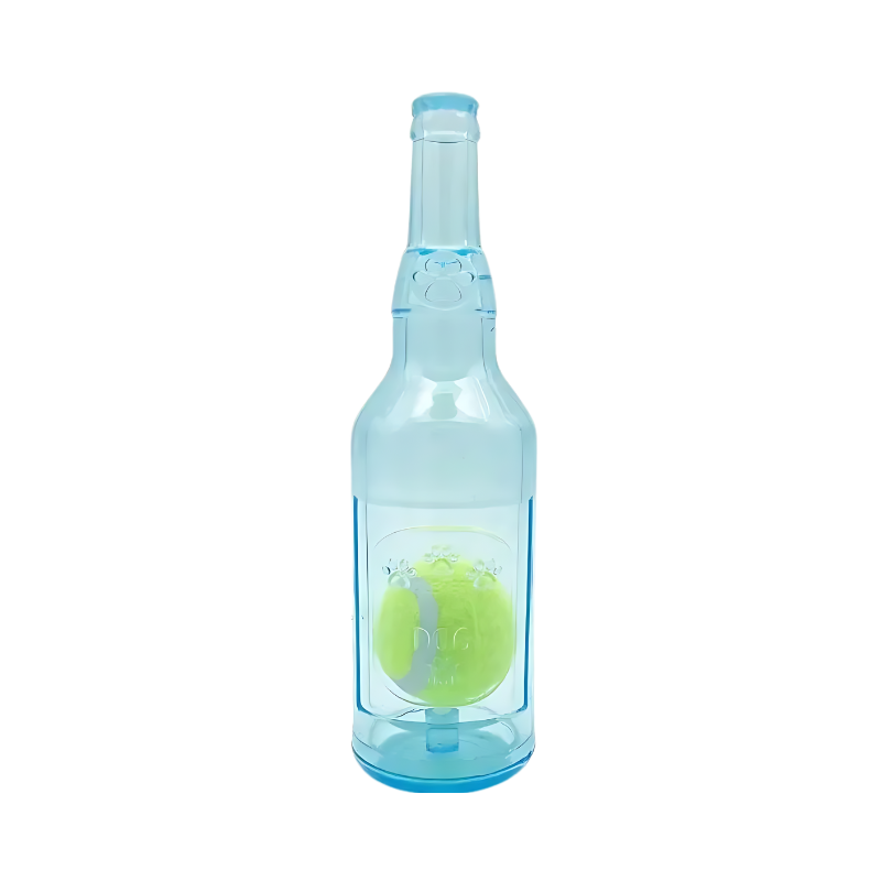 Dog enrichment toy: an interactive squeeze bottle chew for mental stimulation, reducing boredom & promoting healthy play.