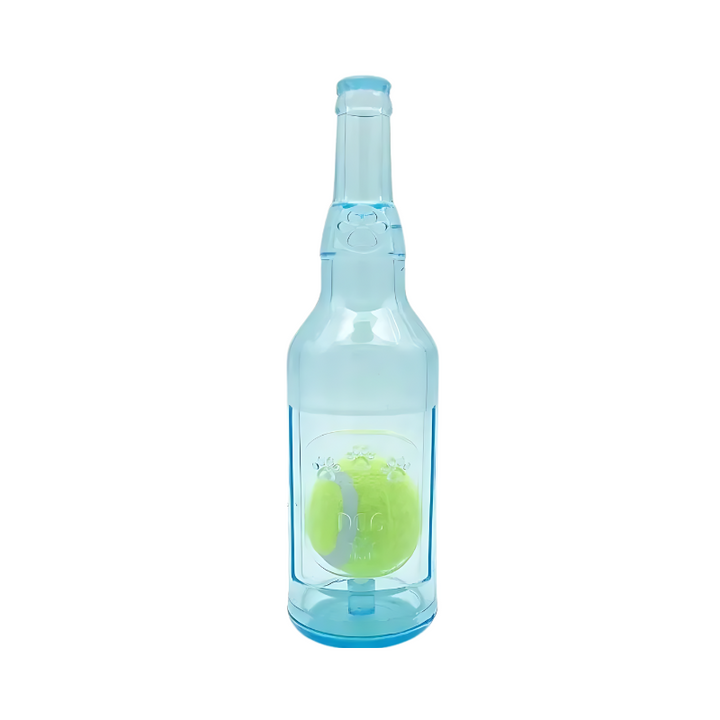 Dog enrichment toy: an interactive squeeze bottle chew for mental stimulation, reducing boredom & promoting healthy play.