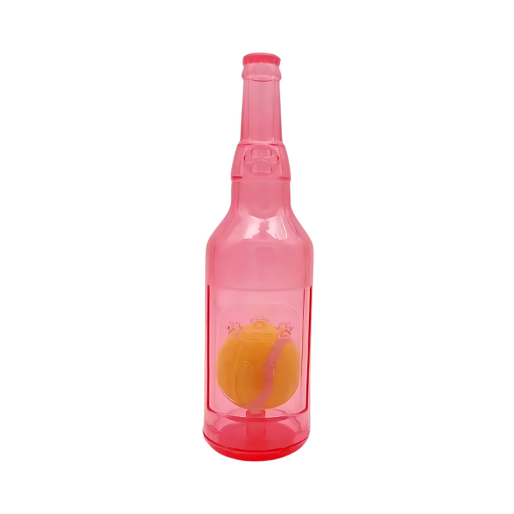 Versatile interactive dog toy for small & large dogs. Squeeze bottle design encourages chewing, squeaking & active play.