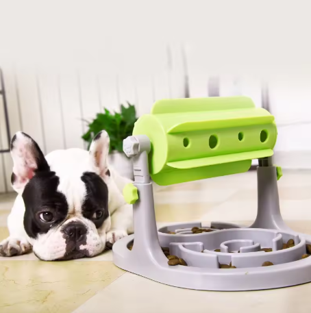 Slow feeder dog toy & interactive food dispenser. Anti-bloat bowl promotes healthy eating, prevents fast snacking.