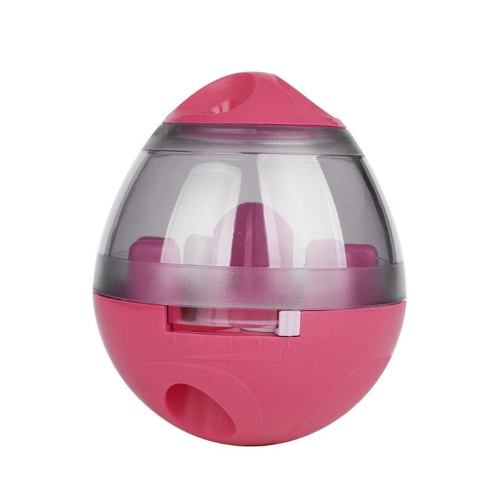 Food dispensing dog puzzle ball, promoting physical & mental exercise. A durable interactive treat toy.