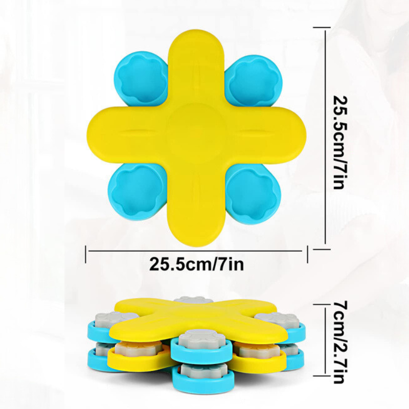 Canine interactive treat puzzle toy. Mental stimulation & pet enrichment smart toy. Dog boredom buster treat dispenser.