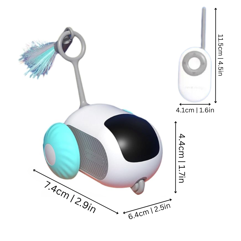 Rechargeable electric cat toy with remote control, a silicone interactive chase toy for active felines.