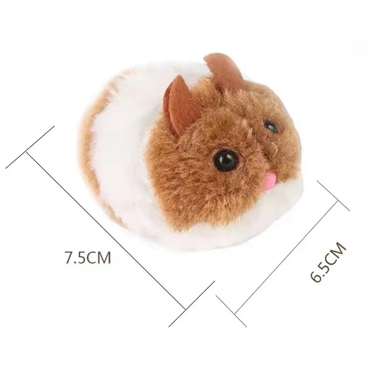 Soft plush electric hamster toy designed to captivate cats, offering hours of interactive playtime.