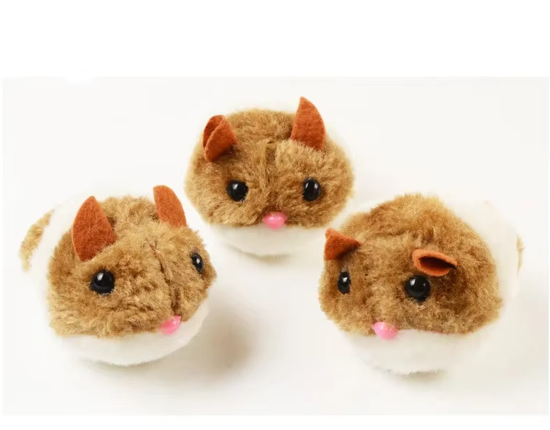 Interactive electric plush hamster toy prevents cat boredom, ideal for solo play & exercise.