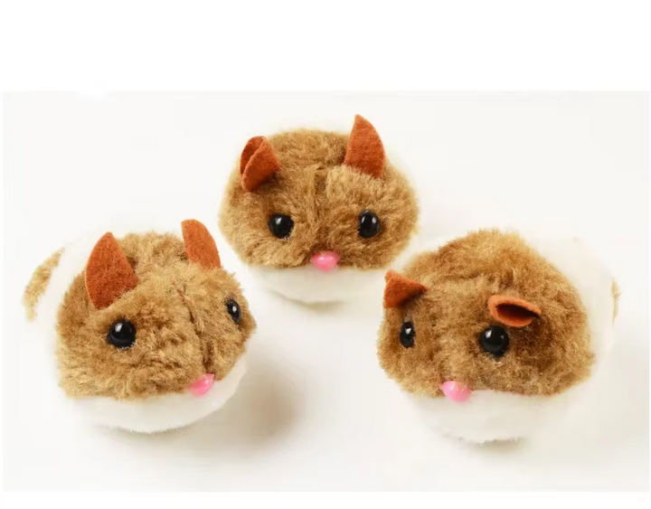 Interactive electric plush hamster toy prevents cat boredom, ideal for solo play & exercise.