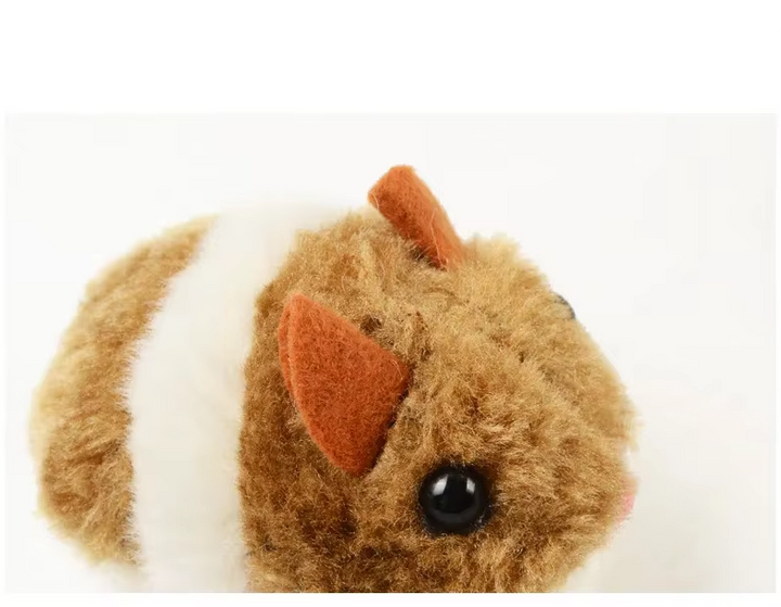 Cute plush electric hamster toy for cats, promoting active solo play & mental stimulation.