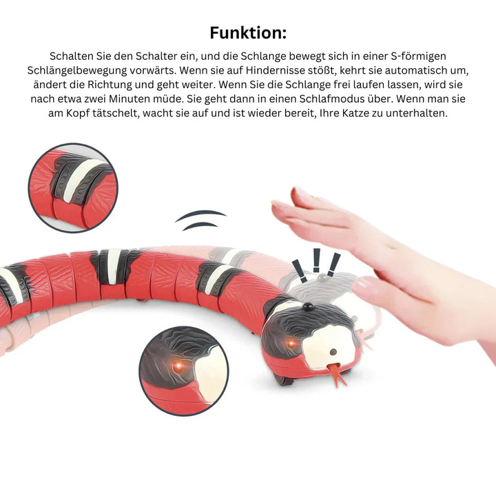 Playful cat snake toy, an interactive electronic pet for feline playtime and enrichment.