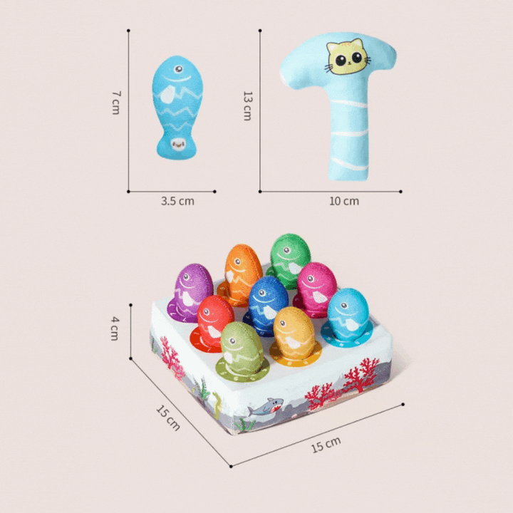 Kitten-friendly interactive fish toy set for playful chewing, feline activity, and enrichment.