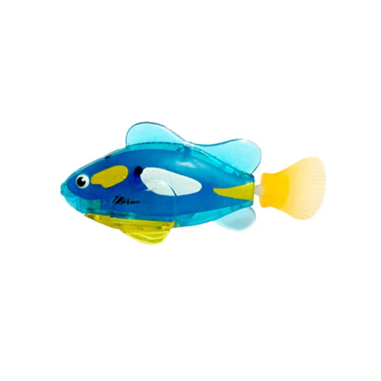 Floating fish pet toy for water fun. Automatic movement engages cats & dogs, boosting entertainment.
