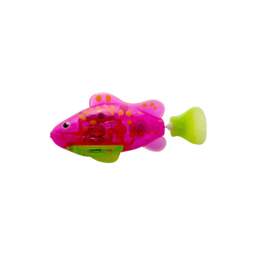 Pet's automatic water toy: swimming fish. Designed for interactive fun & curiosity in cats & dogs.