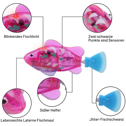 Pet supplies: floating swimming fish. An automatic water toy for interactive cat & dog playtime.