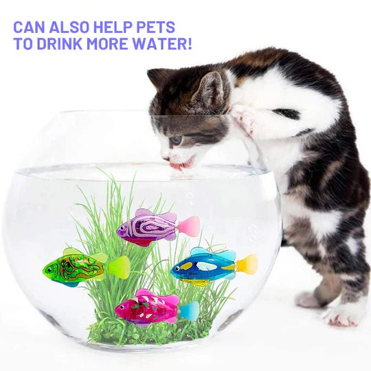 Floating interactive fish toy for pets. Sparks curiosity, perfect for water fun & dog/cat play.