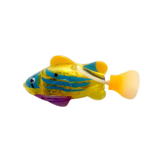 Engaging floating fish toy for pets. Provides interactive water fun for cats & dogs in any water body.