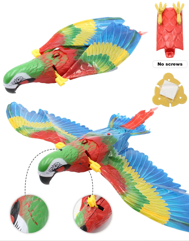 Interactive flying eagle cat toy for feline hunting instinct & pet exercise.