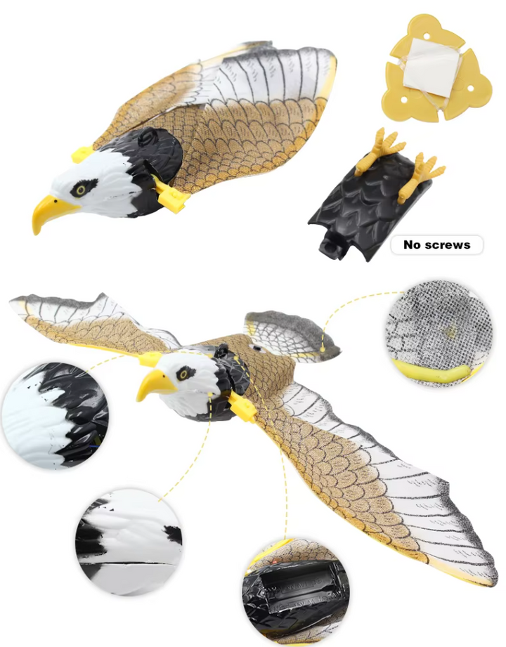 Durable flying eagle cat toy provides mental stimulation for active indoor cats.