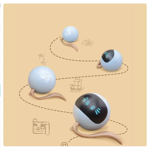 Active play LED cat toy, a durable spherical ball for feline enrichment.