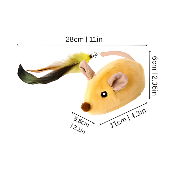 Pet cat toy mouse with LED light, interactive & rechargeable, provides endless fun for active felines.