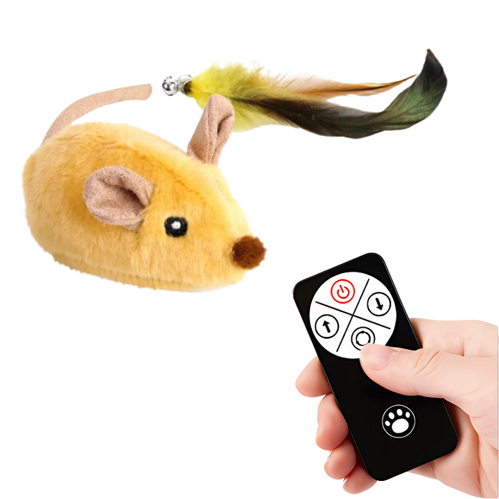 Moving interactive cat toy mouse with LED light keeps pets engaged, rechargeable for stimulating play.