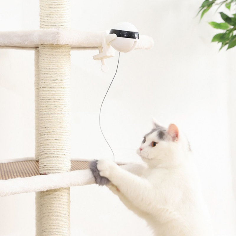Interactive LiftPlay cat ball lifter toy. Smart pet toy for feline exercise, play, & stress relief.