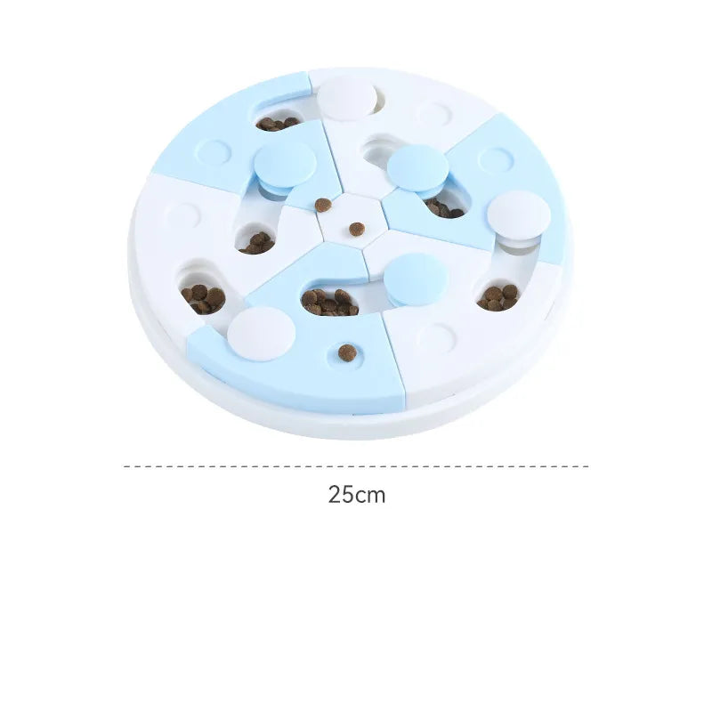 Cat & dog slow feeder puzzle toy. Promotes mental enrichment & dispenses treats for interactive play.