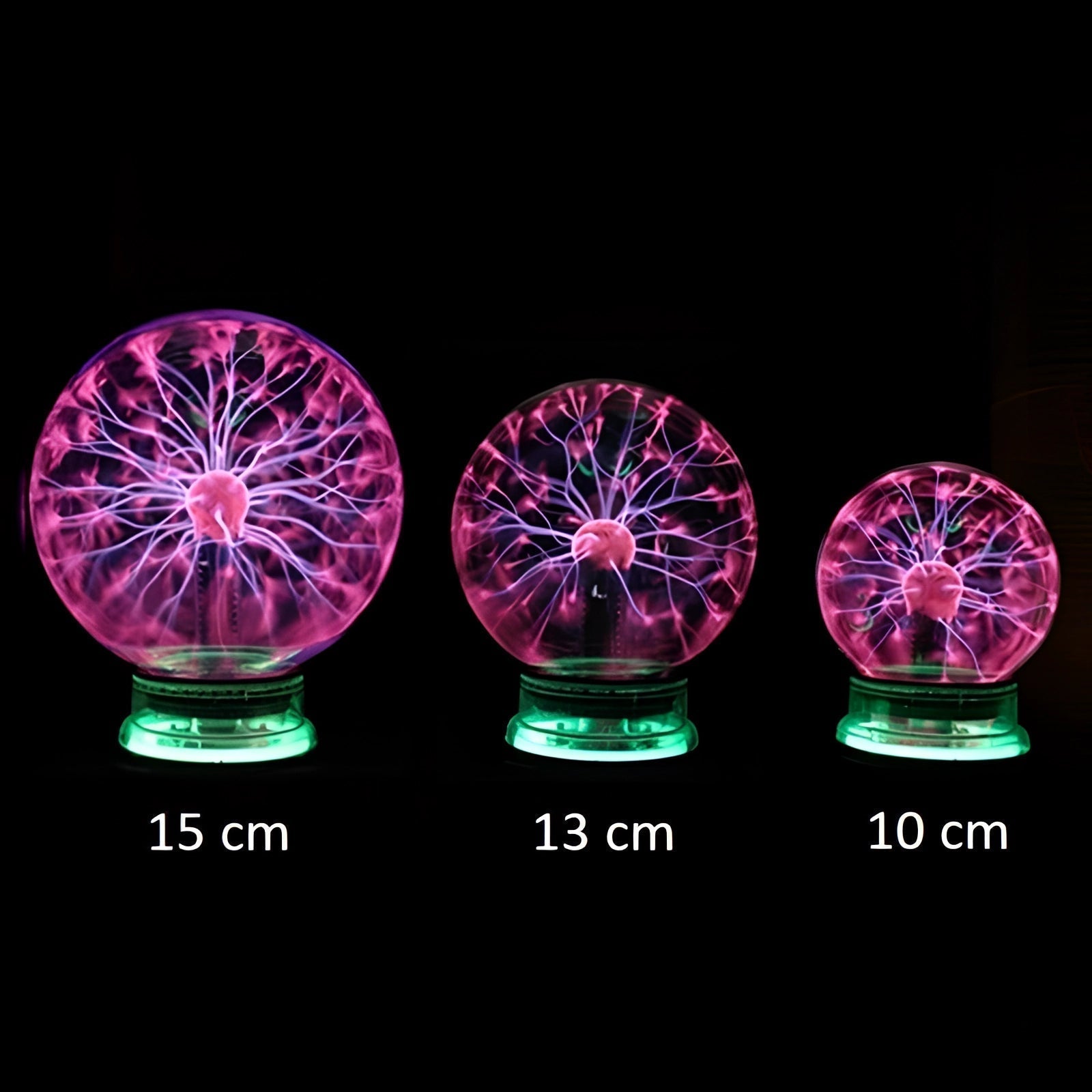 "Interactive plasma globe light with vibrant touch-activated plasma arcs, enhancing home decor with elegant glass design."