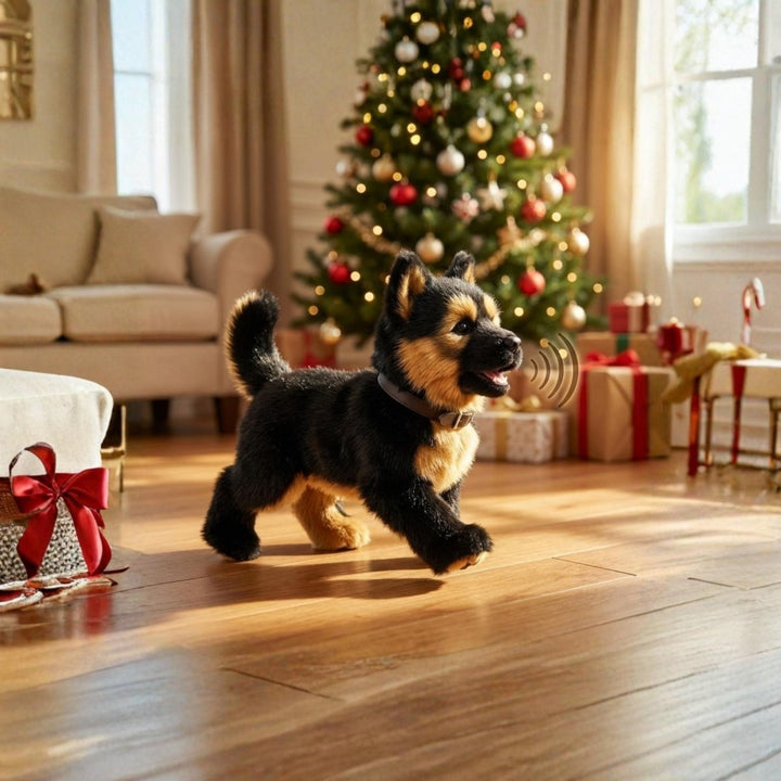 Children's interactive robot puppy gift, a soft plush electronic pet with realistic movements & engaging play.