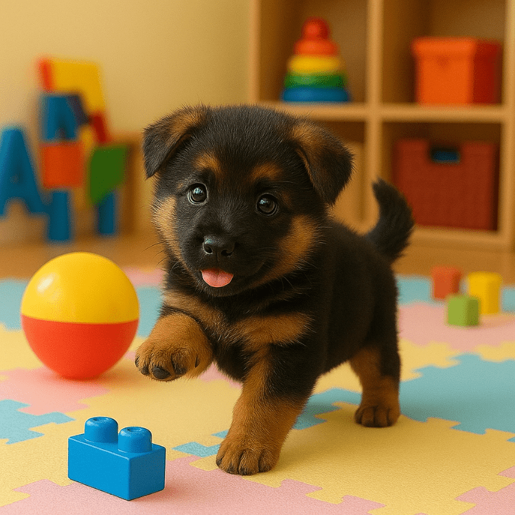 Plush electronic pet robot puppy, an interactive kids' toy with realistic movements for engaging playful fun.