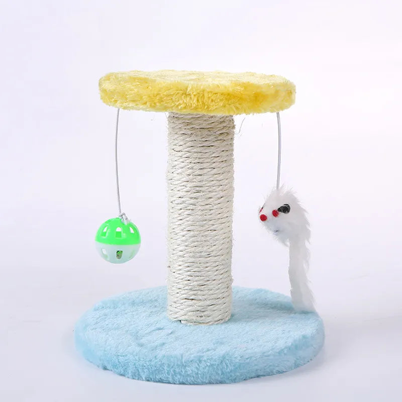 Multi-functional cat scratching post & interactive toy for pet play; keeps cats active & claws healthy.