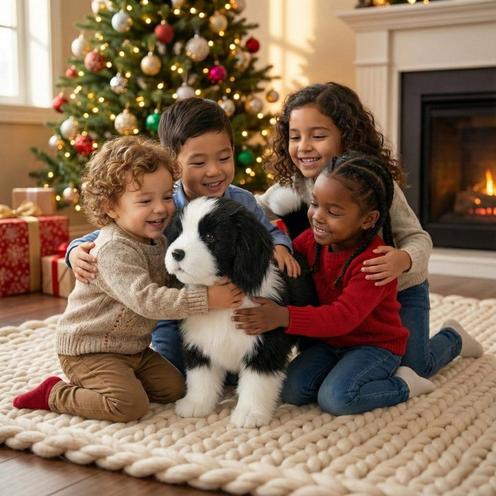 Kids' interactive toy dog: walking, barking, and soft plush for imaginative animal role-play.
