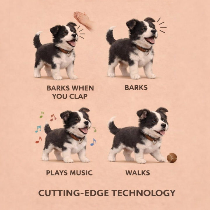 Walking & barking plush toy dog for toddlers, offering realistic pet toy interaction & fun.
