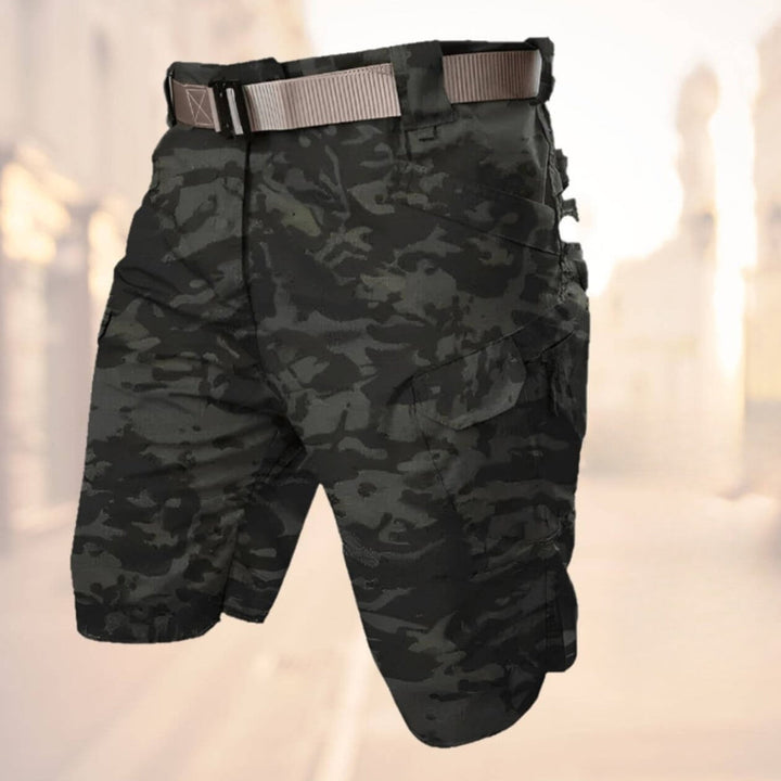 Men's functional utility cargo shorts, built for comfort and durability on trails & outdoor adventures.