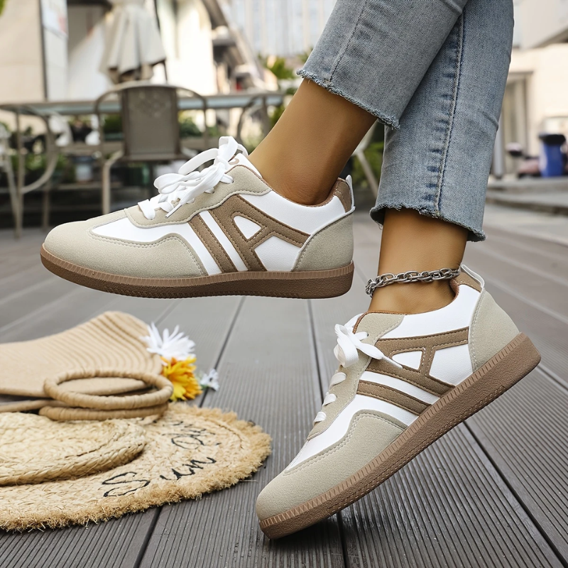 Close-up of unisex orthopedic walking sneaker detail showing arch support and breathable fabric