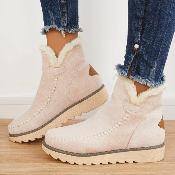 Khaki women's waterproof insulated winter boots, perfect for snow and cold weather