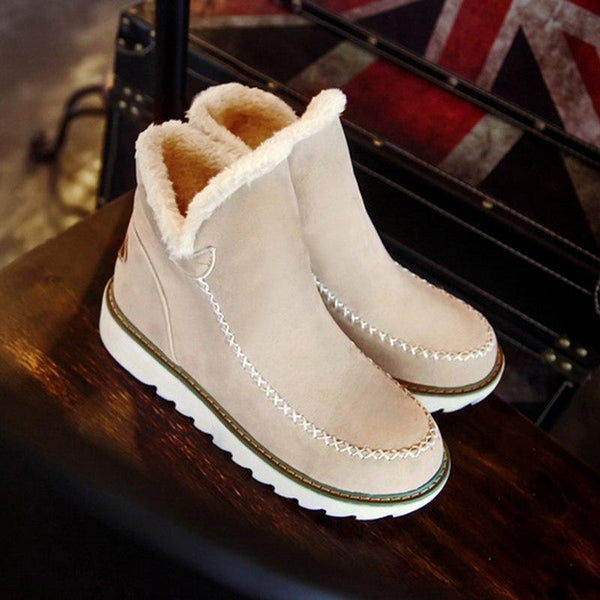 Brown women's ankle boots, insulated and waterproof, focusing on warmth and protection