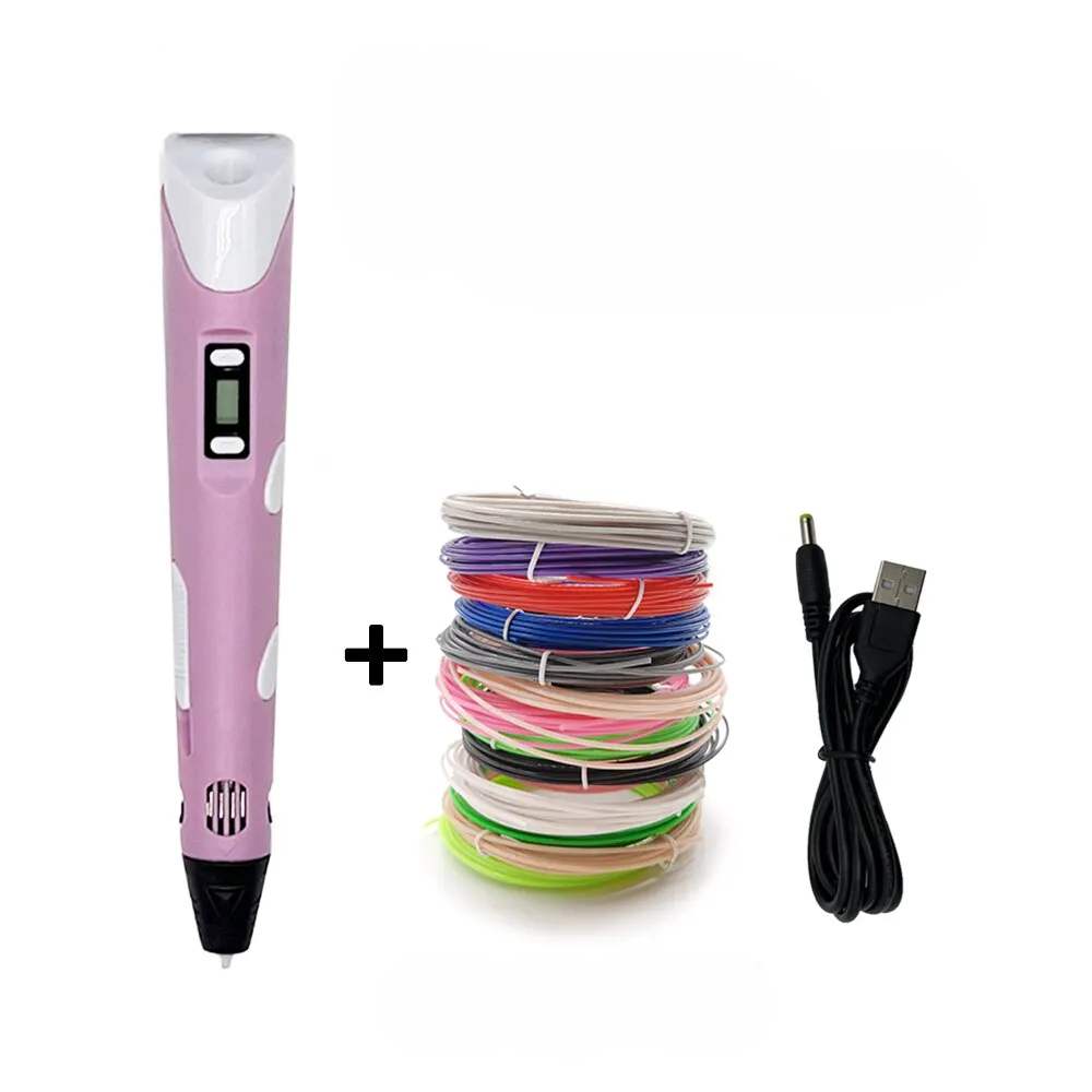 Kids' STEM 3D printing pen with LCD display, sparking creativity & drawing fun for young artists.