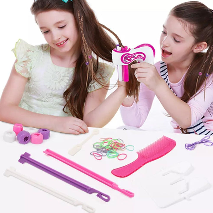 Automatic hair braiding machine for kids. Quick & easy hair twisting tool, making children's hairstyles simple.