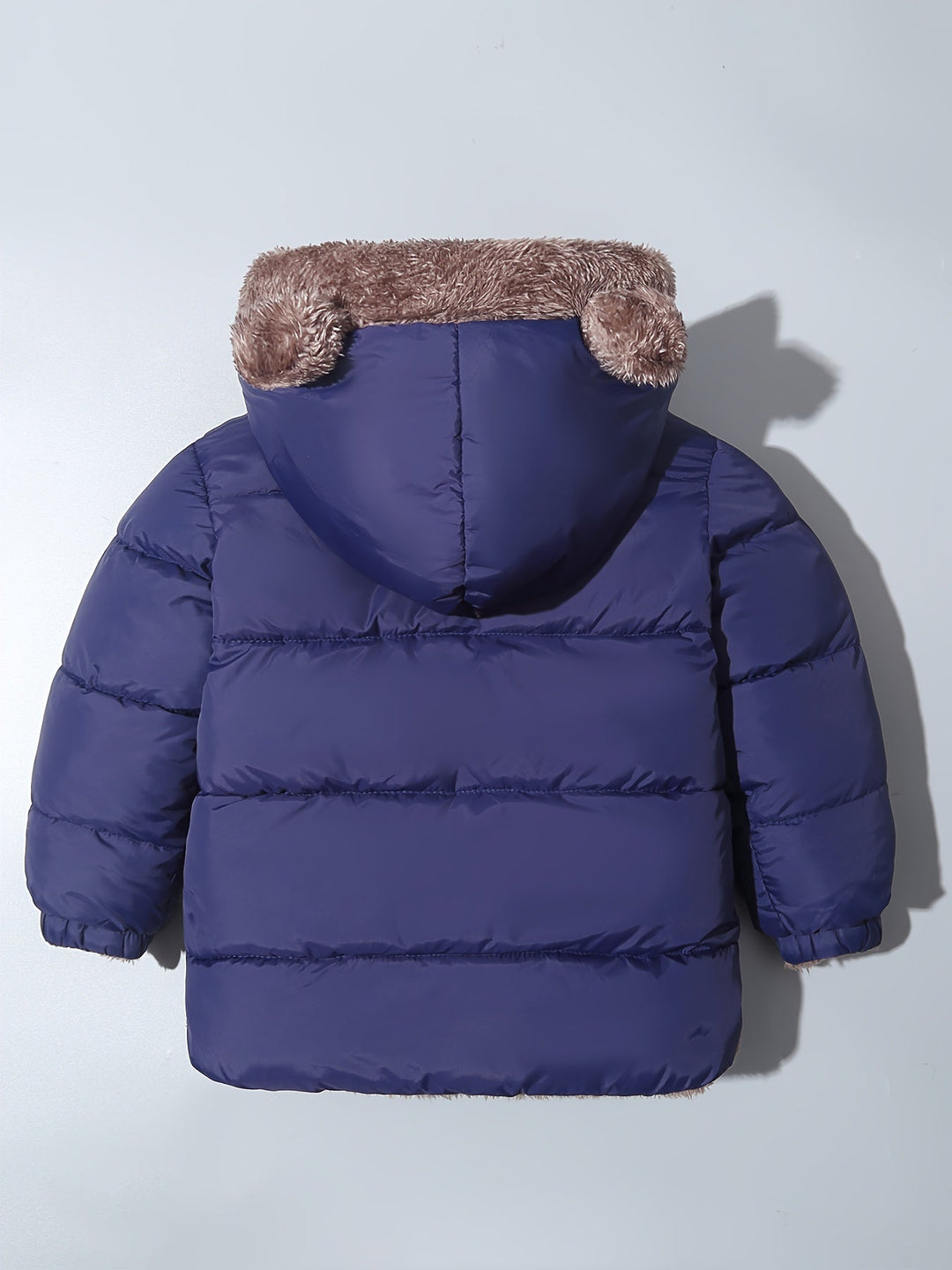Girls' playful bear hug winter jacket, ensuring warmth for outdoor fun & winter adventures.