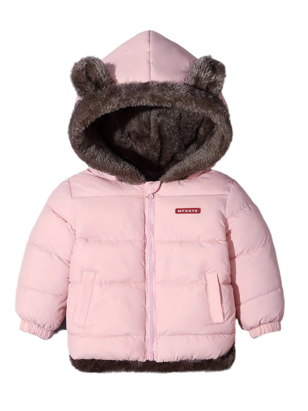 Youth's warm bear hug winter coat, durable outerwear for cold outdoor play & adventures.