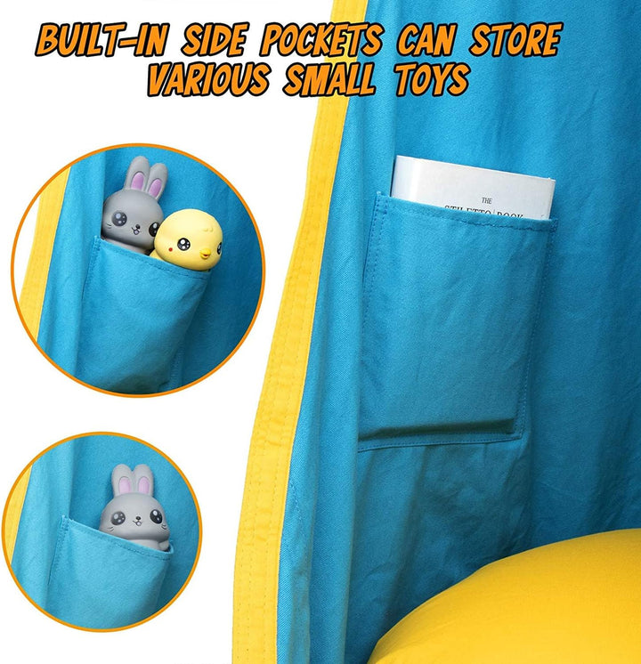 Indoor kids' swing chair, a soothing hanging seat for children's relaxation.